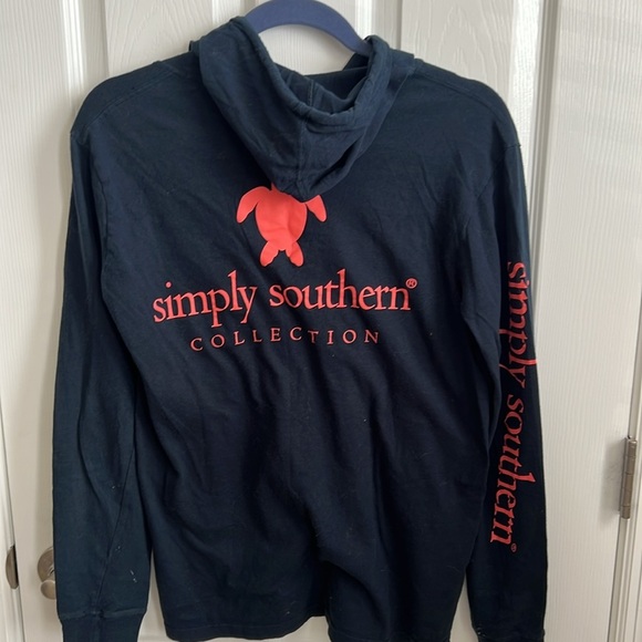 Simply Southern Hoodie Long Sleeve Graphic Pullover Top Casual Navy Ladies Small - Picture 4 of 9